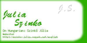 julia szinko business card